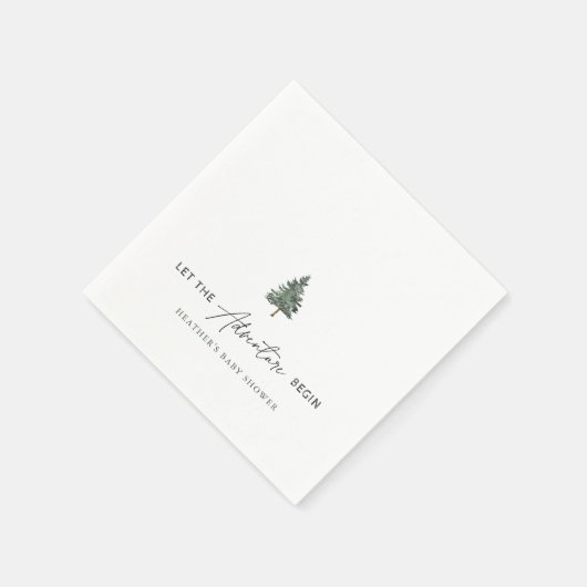 山の冒険を始める男の子の赤ちゃんシャワー スタンダードカクテルナプキン (角)