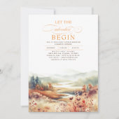 山の冒険を開始秋赤ちゃんシャワー 招待状 (正面)