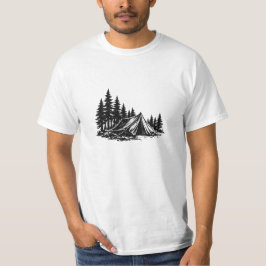 山の冒険キャンプ 自然 Tシャツ