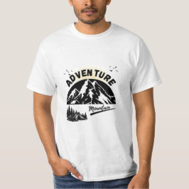 山の冒険 キャンピング ナチュラル Tシャツ