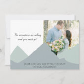 山の写真でSave The Date 招待状 (正面)