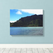 山の写真への水の作成 キャンバスプリント (インサイチュ (ウッドフロア))