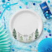 山の冬のウェディング ペーパープレート (パーティー)