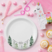 山の冬のウェディング ペーパープレート (パーティー)