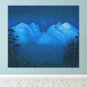 山の冬の夜 キャンバスプリント (インサイチュ (ウッドフロア))