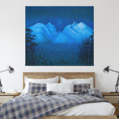 山の冬の夜 キャンバスプリント (インサイチュ (寝室))