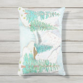 山の冬の景色 アウトドアクッション (正面(縦))