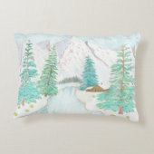 山の冬の景色 アウトドアクッション (裏面)