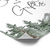 山の冬の赤ちゃんシャワー本とギフトサイン ポスター (角)