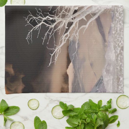 山の冬 キッチンタオル (折り畳み)