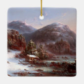 山の冬、クリスマスツリー セラミックオーナメント (裏面)