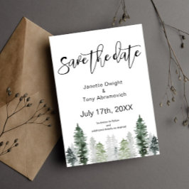 山の冬　保存日付のお知らせ 招待状