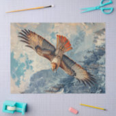 山の切り離し飛んでいるで赤尾のタカ 薄葉紙 (クラフト)