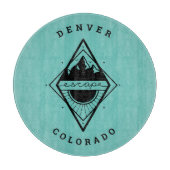 山の切断ボードにエスケープティール（緑がかった色） カッティングボード (正面)