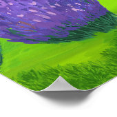 山の前のラベンダー畑 ポスター (角)