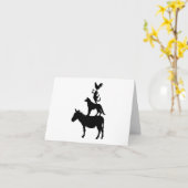 山の動物，馬，犬，猫，ルーパーソナライズされた カード (黄色い花)