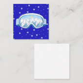 山の反射があるスキーゴーグル ノートカード (正面/裏面)