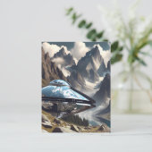 山の反射に着陸したUFO ポストカード (スタンド正面)