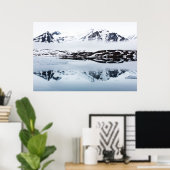 山の反射，ノルウェー ポスター (ホームオフィス)