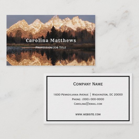 山の反射（横） 名刺 (正面/裏面)