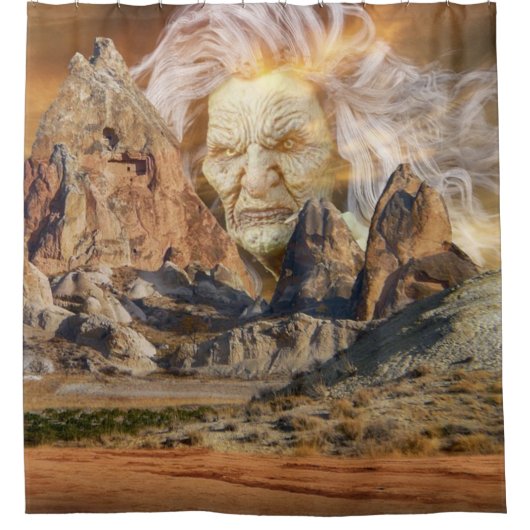 山の古い魔女 シャワーカーテン (正面)