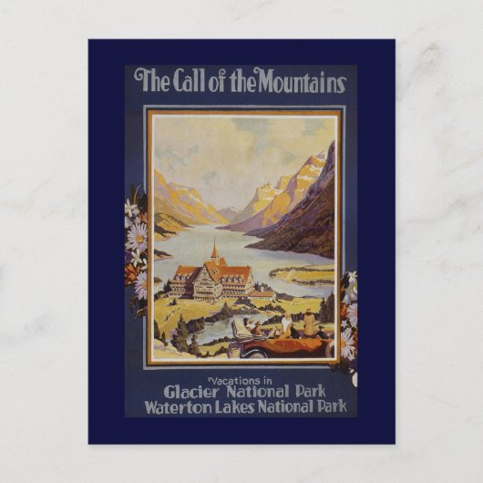 "山の呼び出し"ヴィンテージ旅行 ポストカード (正面)