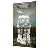 山の呼出しは行かなければなりませんあなたの写真のタイポグラフィ クリップボード (左)