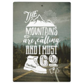 山の呼出しは行かなければなりませんあなたの写真のタイポグラフィ クリップボード (裏面)