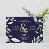 山の夏フローラ金ゴールドアンパサンド結婚 招待状 (スタンド正面)