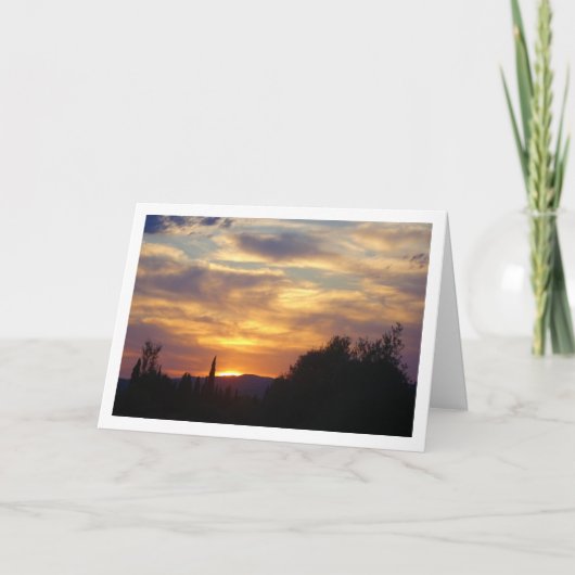 山の夕日風景 カード (正面)