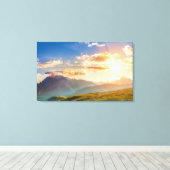山の夕日 キャンバスプリント (インサイチュ (ウッドフロア))