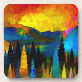 山の夕日 コースター (正面)