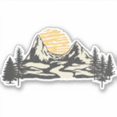 山の夕日 シール (正面)