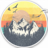 山の夕日 シール (正面)