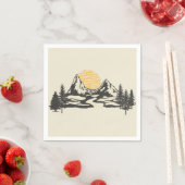 山の夕日 スタンダードカクテルナプキン (インサイチュ)