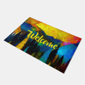 山の夕日 ドアマット (アングル)