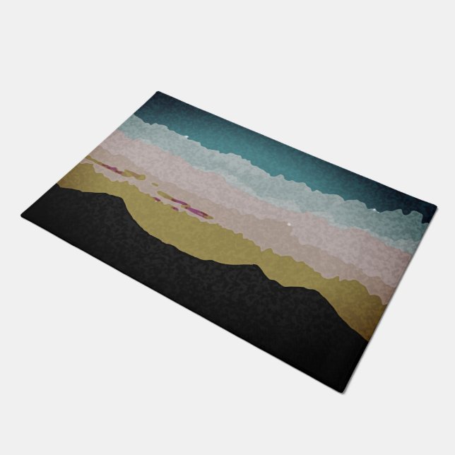 山の夕日 ドアマット (アングル)