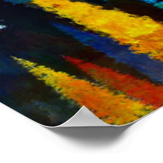 山の夕日 ポスター (角)