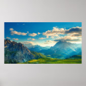 山の夕日 ポスター (正面)