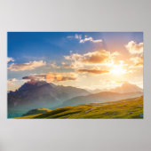 山の夕日 ポスター (正面)