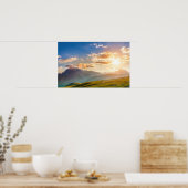 山の夕日 ポスター (キッチン)