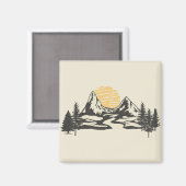 山の夕日 マグネット (正面/裏面)