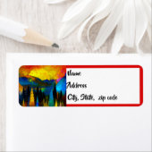 山の夕日 ラベル (インサイチュ)