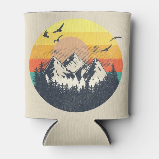 山の夕日 缶クーラー (正面)