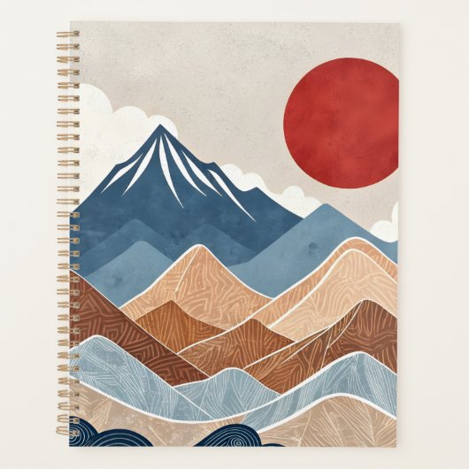 山の夕日 美しさ プランナー手帳 (正面)