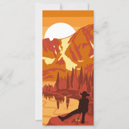 山の夕暮れのカウボーイ