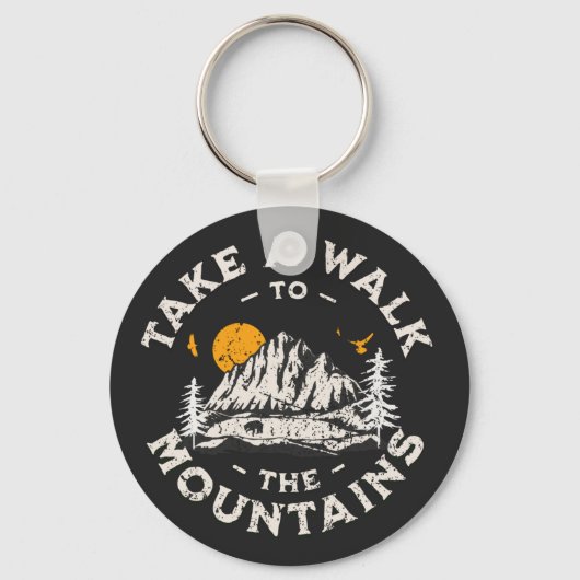 山の外の冒険に散歩する キーホルダー (正面)
