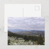 山の多い秋の森の写真、山々、 シーズンポストカード (正面/裏面)