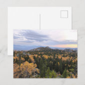 山の多い秋の森の写真、山々、 シーズンポストカード (正面/裏面)