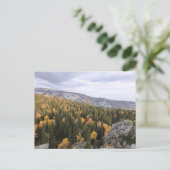 山の多い秋の森の写真、山々、 シーズンポストカード (スタンド正面)